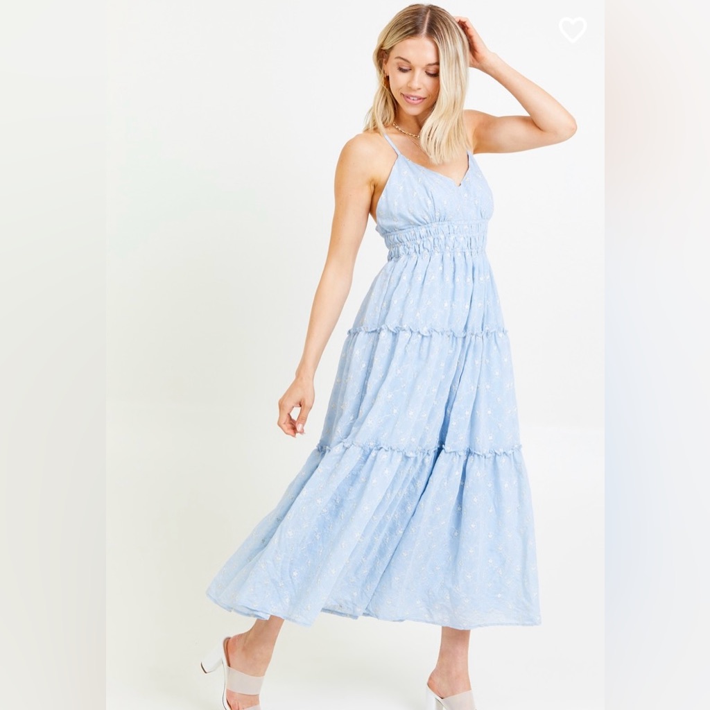 Nwt Altar’d State Payton Maxi Dress Blue Small